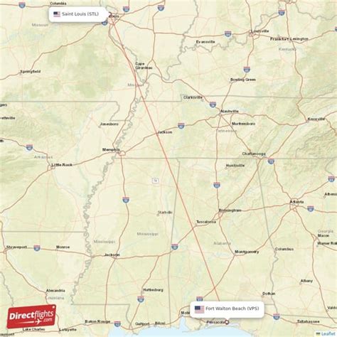 Direct flights from Destin / Fort Walton Beach to St. Louis.